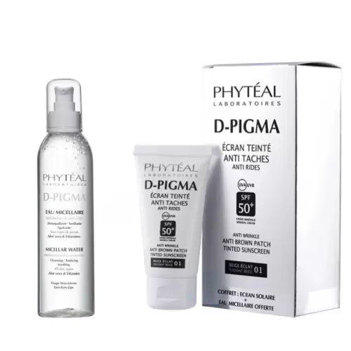 PHYTEAL DPIGMA ECRAN TEINTE BEIGE ECLAT SPF50+EAU MICELLAIRE A L'ALOE VERA 150ML (OFFERTE)