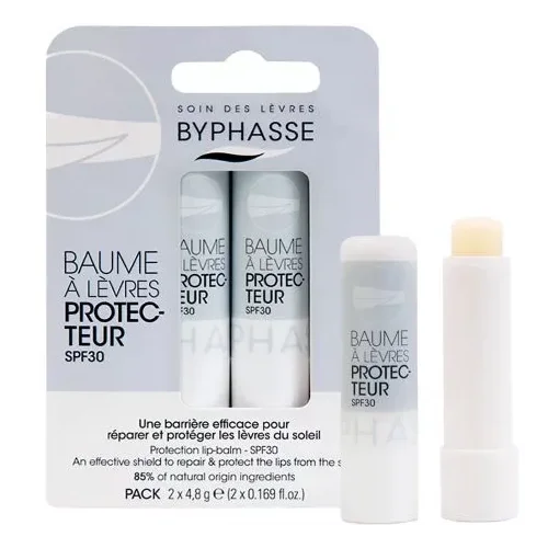 BYPHASSE BAUME LÈVRES HYDRATANT REPARE ET PROTEGE SPF 30 (2X4,8GR)