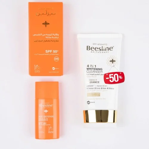 BEESLINE ECRAN FLUIDE ANTI AGE INVISIBLE SPF 50 + GEL NETTOYANT ECLAIRCISSANT 4 EN 1 (-50%)