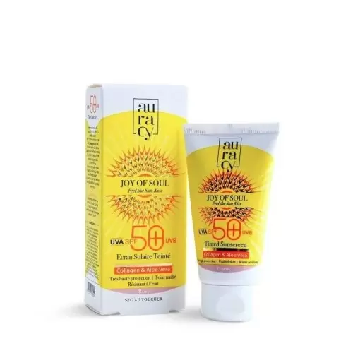 AURACY JOY OF SOUL ECRAN SOLAIRE TEINTE ROSE SPF 50+ 50GR