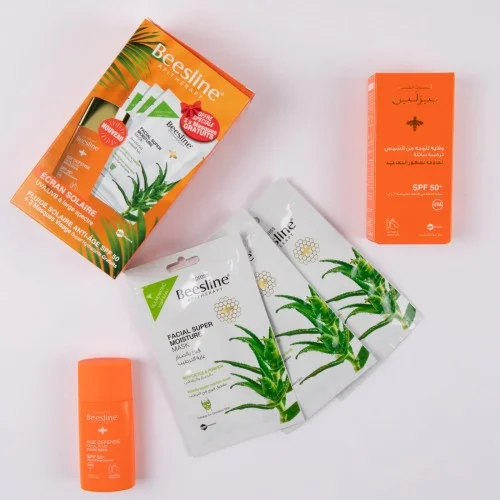 BEESLINE COFFRET ECRAN ANTI AGE INVISIBLE SPF 50 + 3 MASQUE VISAGE HYDRATANT (GRATUITS)