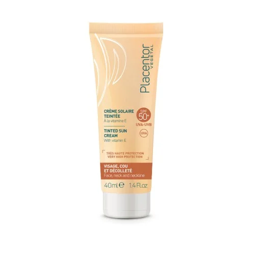 PLACENTOR VEGETAL CREME SOLAIRE TEINTE A LA VITAMINE E SPF 50, 40ML