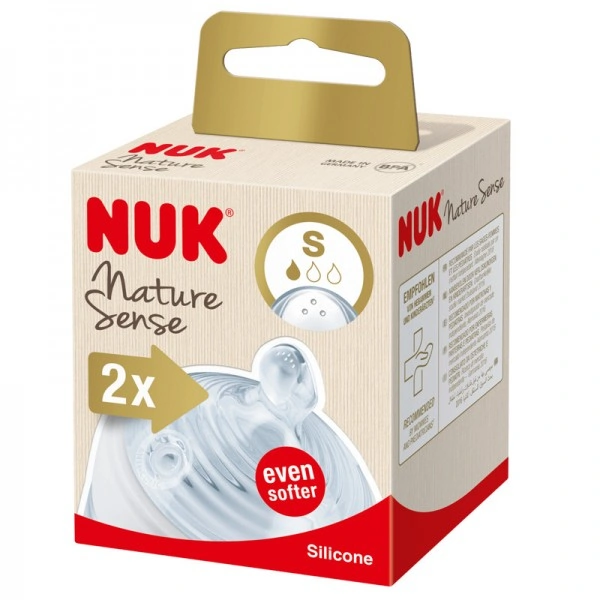NUK 2 Tétines Nature Sense Silicone Teats – Size: S