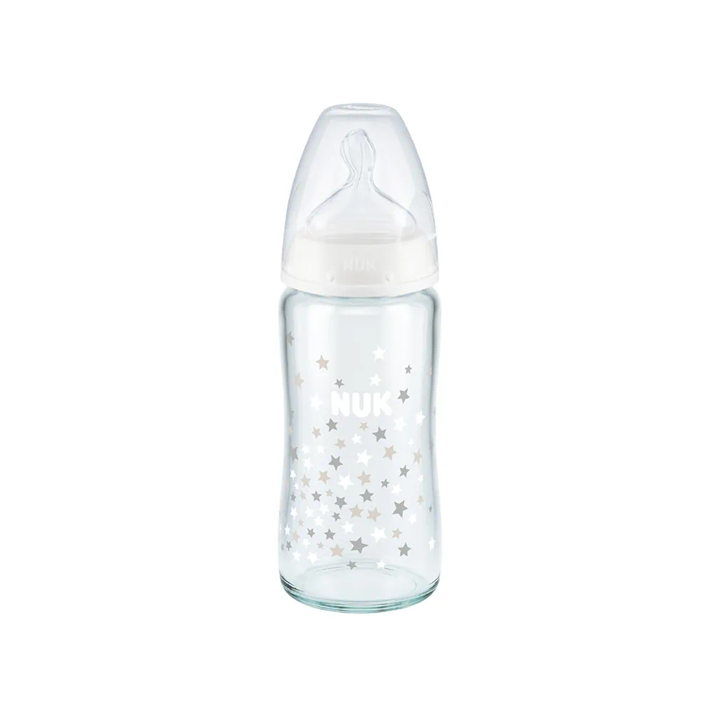 NUK FIRST CHOICE+ Biberon Temperature Control en Verre Blanc 240ml