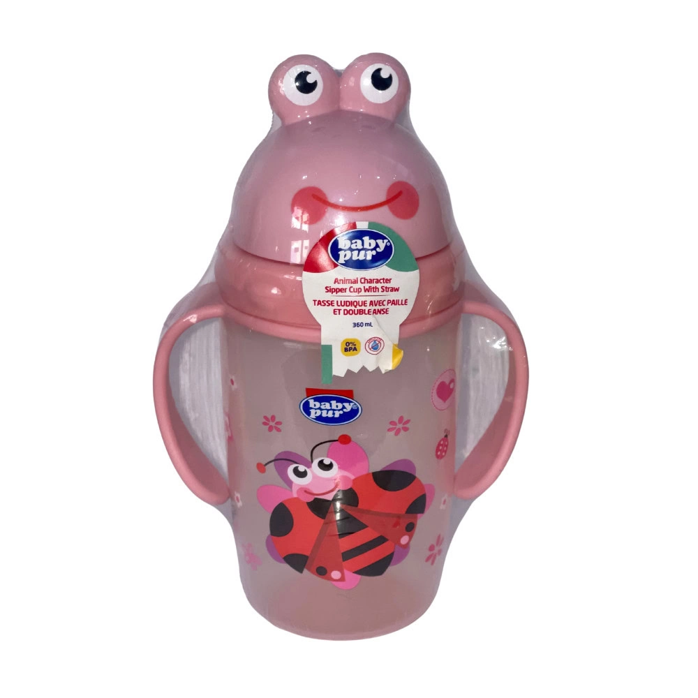 Baby Pur Tasse Ludique Avec Paille Et Anses Rose 360ml