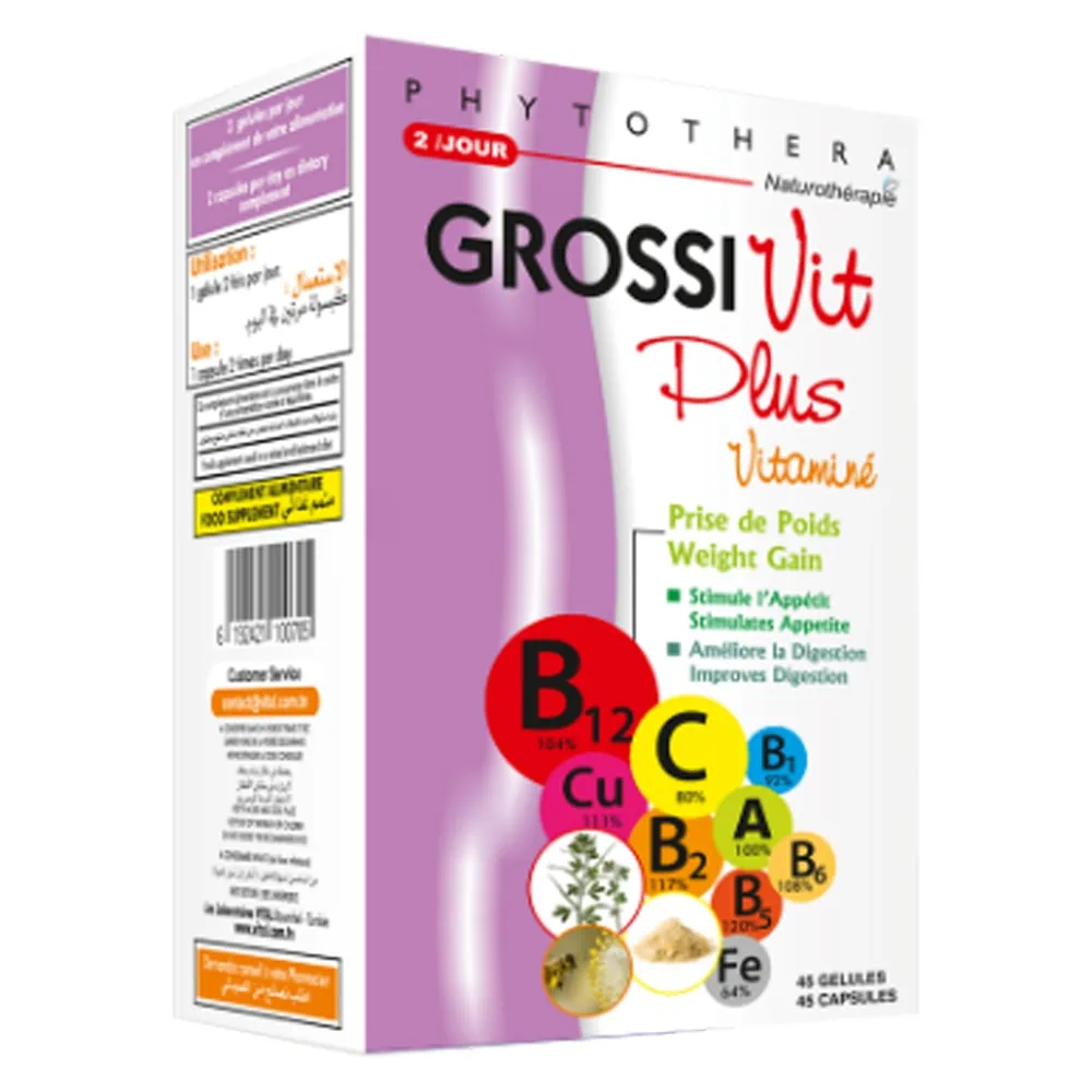 Phytothéra Grossivit Plus Vitamine 45 Gélules