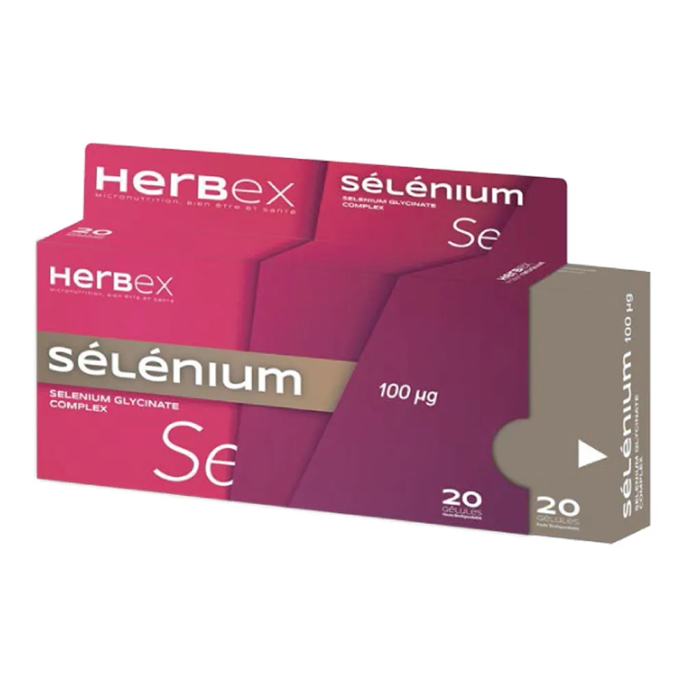 Herbex Sélénium 100ug 20 Gélules