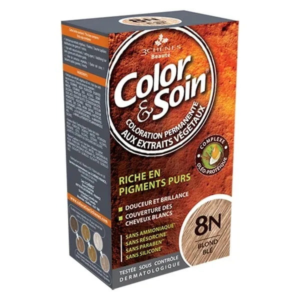 3 Chene Color et Soin Coloration Blond Blé 8N