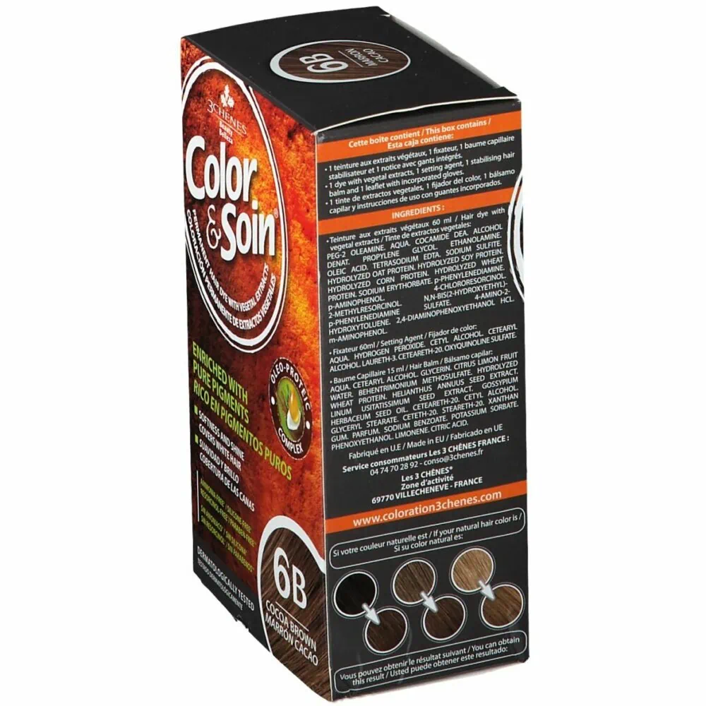 3 Chênes Color et Soin Coloration Marron Cacao 6B