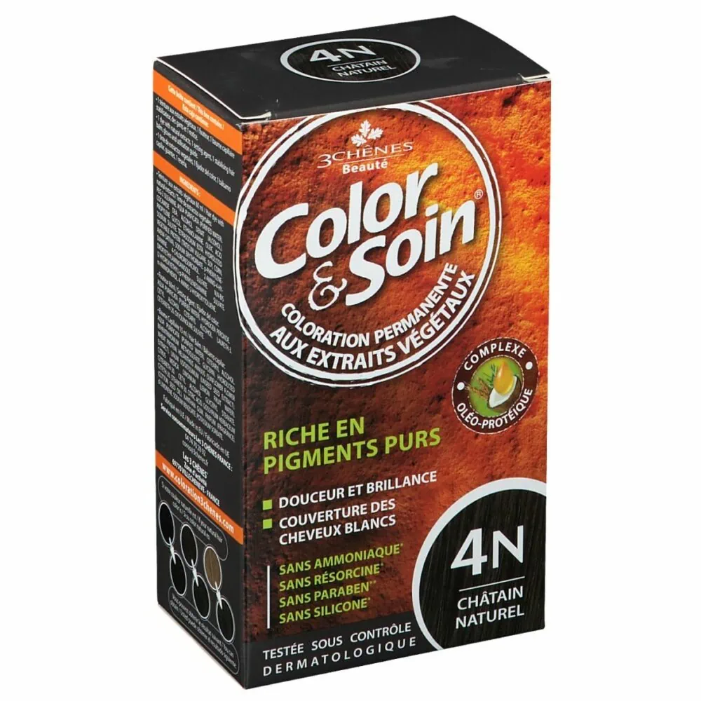 3 Chênes Color et Soin Coloration Châtain Naturel Azuré 4N