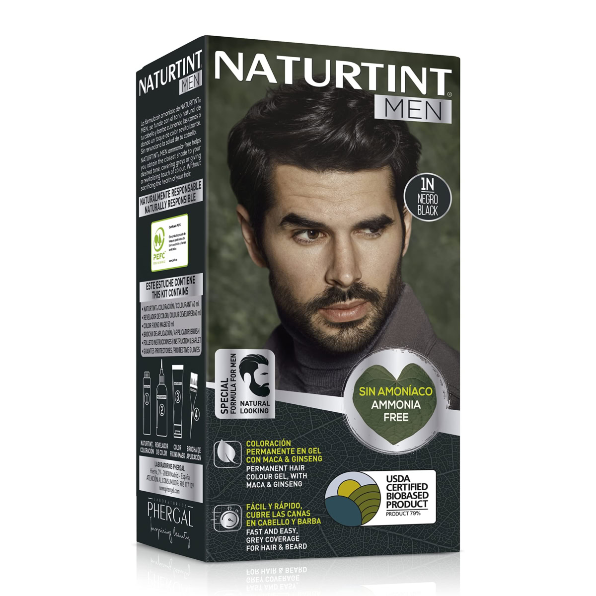 Naturtint Men Gel Colorant Permanent 1N Noir 170ml