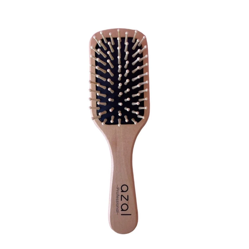Azal Brosse Cheveux en Bois Carré Petit Modèle