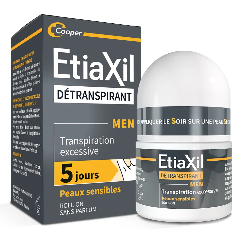 Etiaxil Détranspirant Men Peaux Sensibles Roll-on 15ml