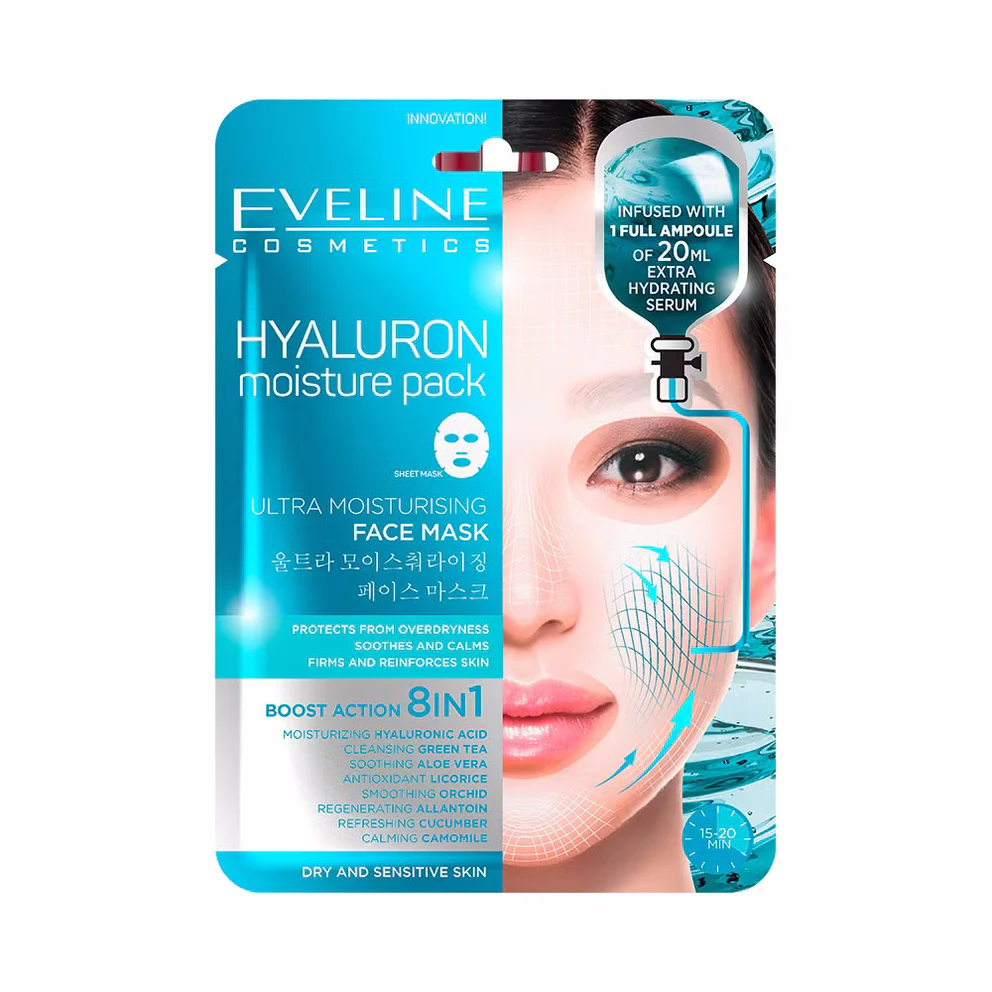 Eveline Masque Visage Ultra Hydratant à l’Acide Hyaluronique