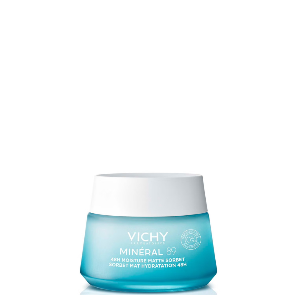 Vichy Minéral 89 Sorbet Mat Hydratation Peau Mixte à Grasse 48h 50ml