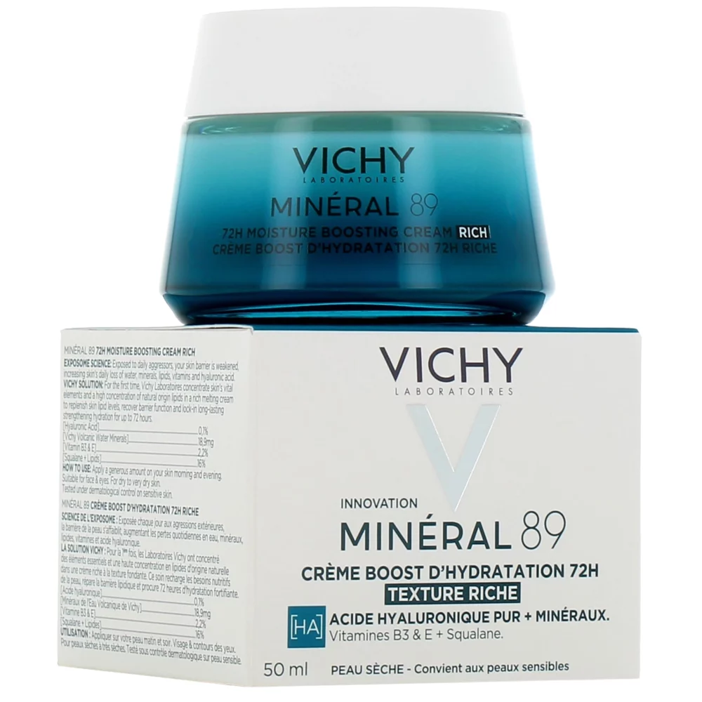 Vichy Minéral 89 Crème Boost D’Hydratation RICHE 72H 50ml