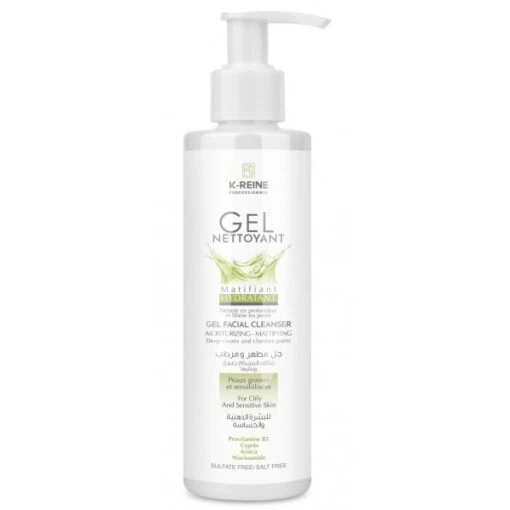 K-REINE Gel Nettoyant Matifiant Hydratant Peaux Grasses 200ml