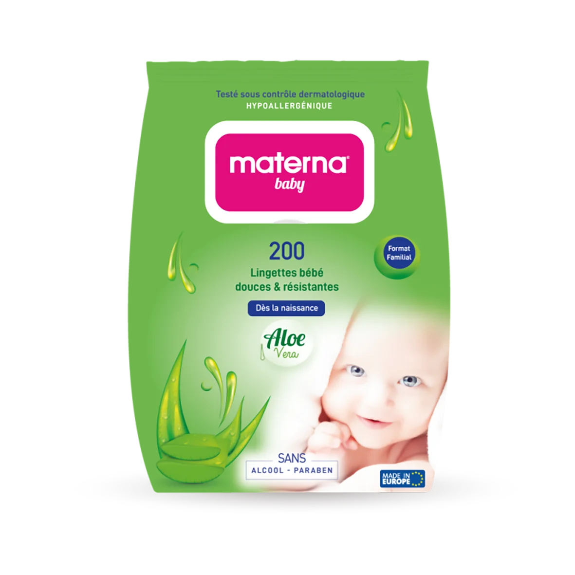 Materna Lingettes Format Familial 200 pièces